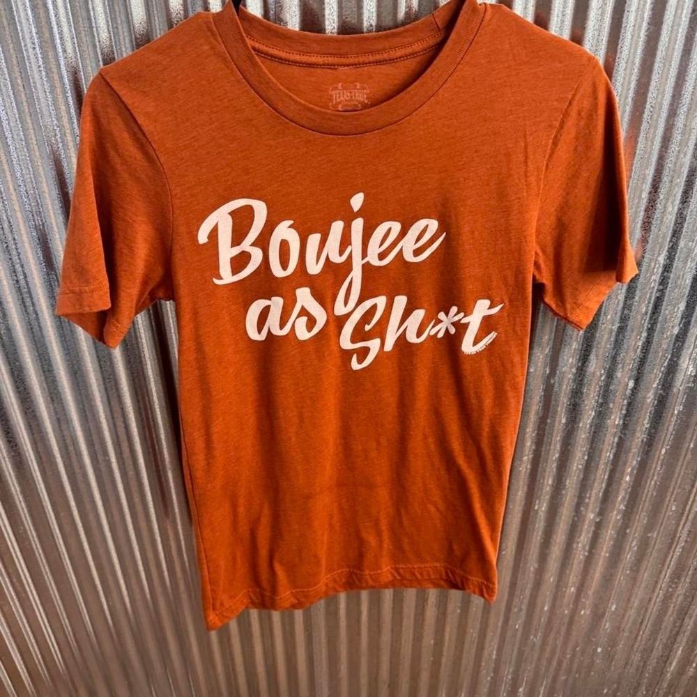 Orange Boujee As Sh*t Baby Tee Women's Graphic Crop Top Y2K Casual Tee